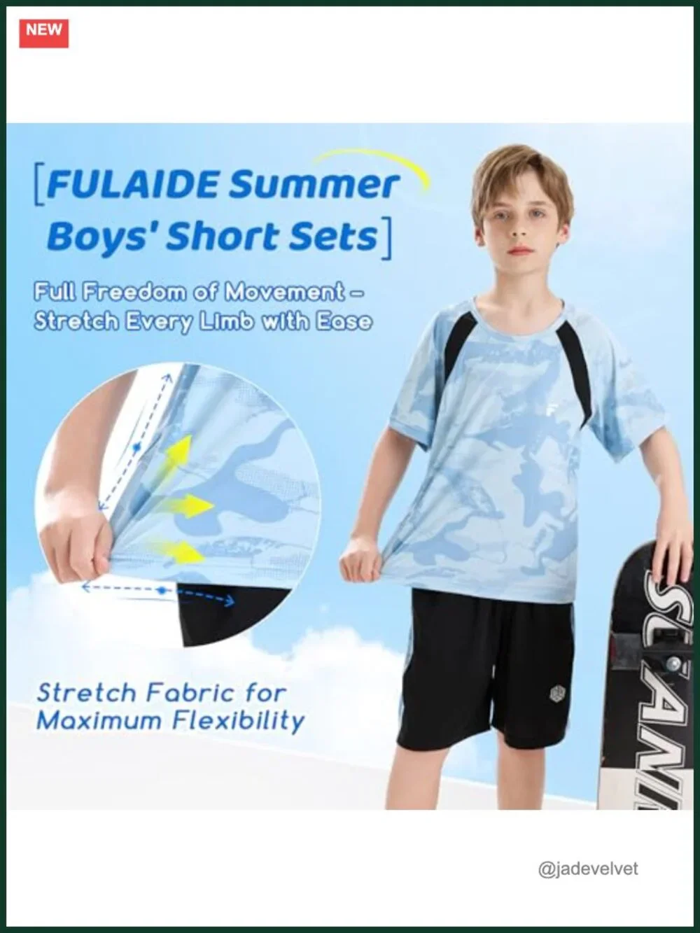 Boys Athletic Short Set Quick-Dry Tee & Shorts 6-13